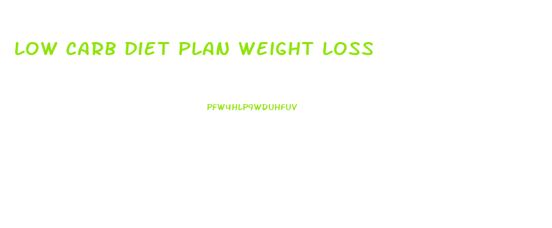 Low Carb Diet Plan Weight Loss