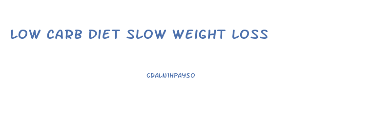 Low Carb Diet Slow Weight Loss