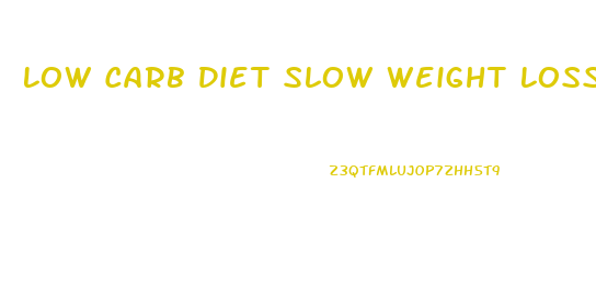 Low Carb Diet Slow Weight Loss