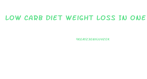 Low Carb Diet Weight Loss In One Week