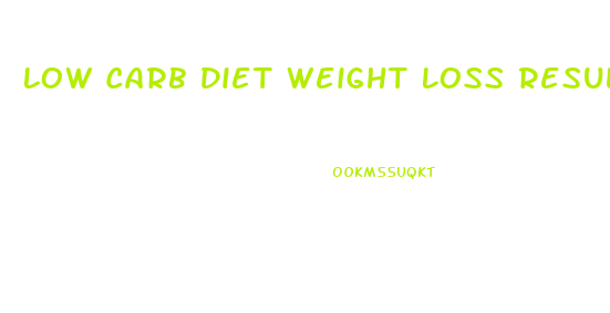 Low Carb Diet Weight Loss Results