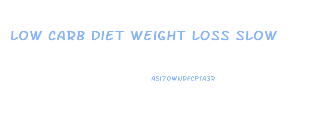 Low Carb Diet Weight Loss Slow