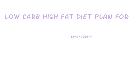 Low Carb High Fat Diet Plan For Weight Loss