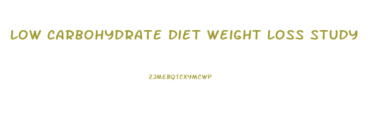 Low Carbohydrate Diet Weight Loss Study