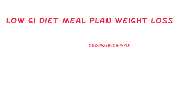 Low Gi Diet Meal Plan Weight Loss
