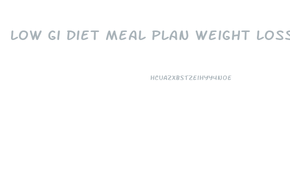 Low Gi Diet Meal Plan Weight Loss