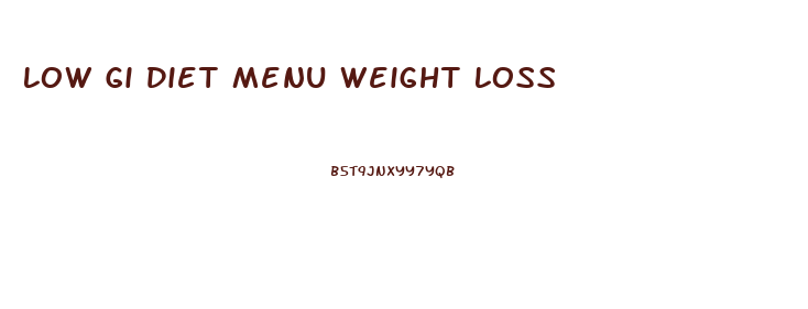 Low Gi Diet Menu Weight Loss