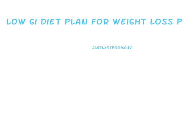 Low Gi Diet Plan For Weight Loss Pdf