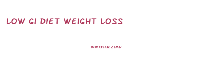 Low Gi Diet Weight Loss