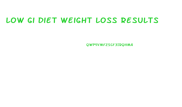 Low Gi Diet Weight Loss Results