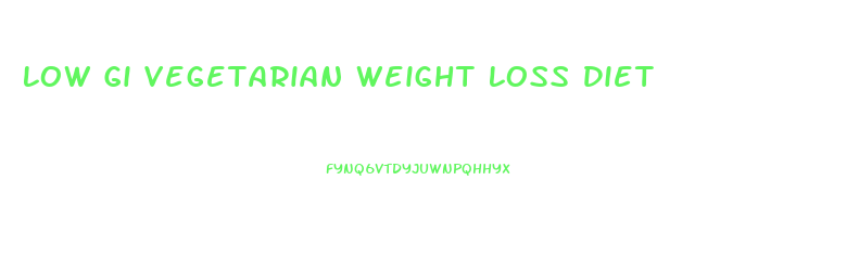 Low Gi Vegetarian Weight Loss Diet