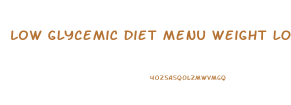 Low Glycemic Diet Menu Weight Loss