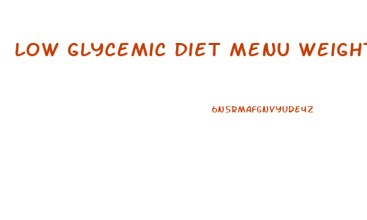 Low Glycemic Diet Menu Weight Loss