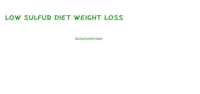 Low Sulfur Diet Weight Loss