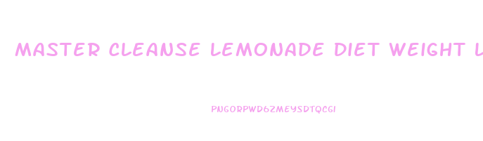 Master Cleanse Lemonade Diet Weight Loss