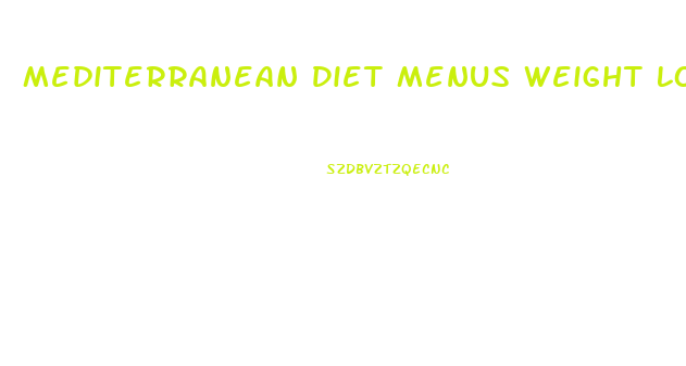 Mediterranean Diet Menus Weight Loss