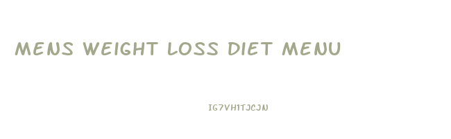 Mens Weight Loss Diet Menu