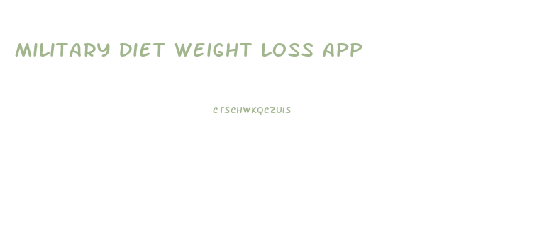 Military Diet Weight Loss App