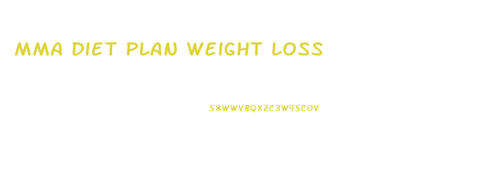 Mma Diet Plan Weight Loss