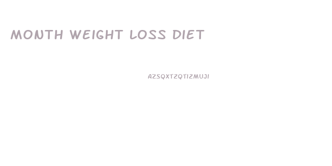Month Weight Loss Diet
