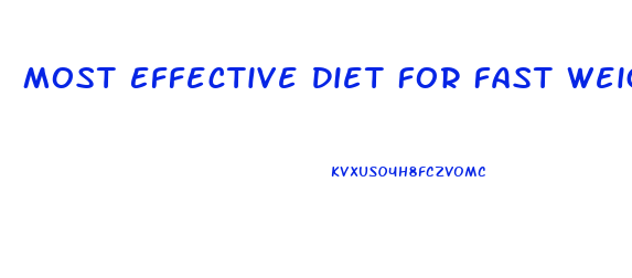 Most Effective Diet For Fast Weight Loss