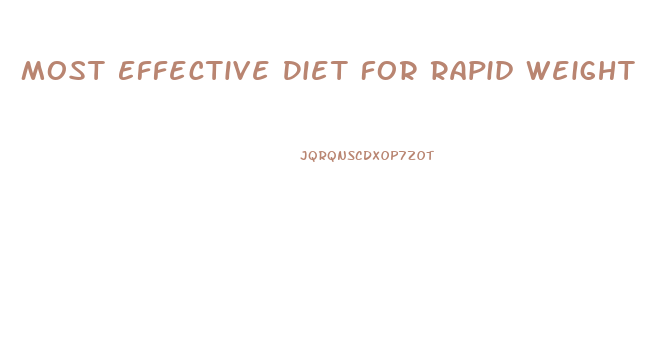 Most Effective Diet For Rapid Weight Loss