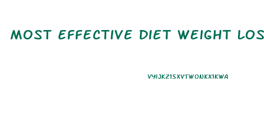 Most Effective Diet Weight Loss