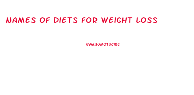 Names Of Diets For Weight Loss