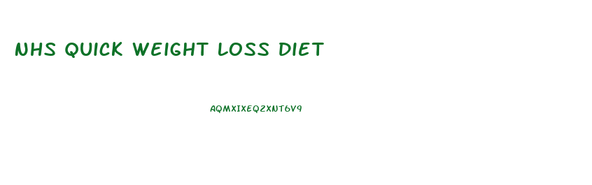 Nhs Quick Weight Loss Diet