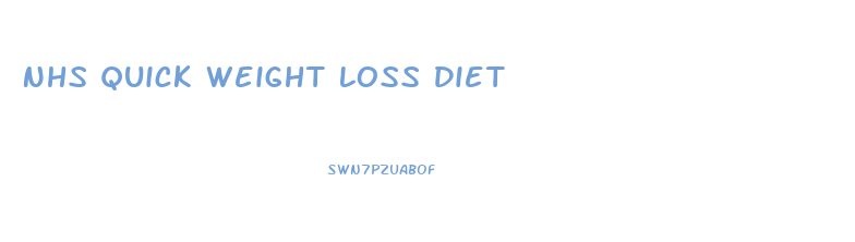 Nhs Quick Weight Loss Diet