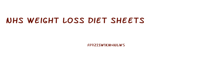 Nhs Weight Loss Diet Sheets