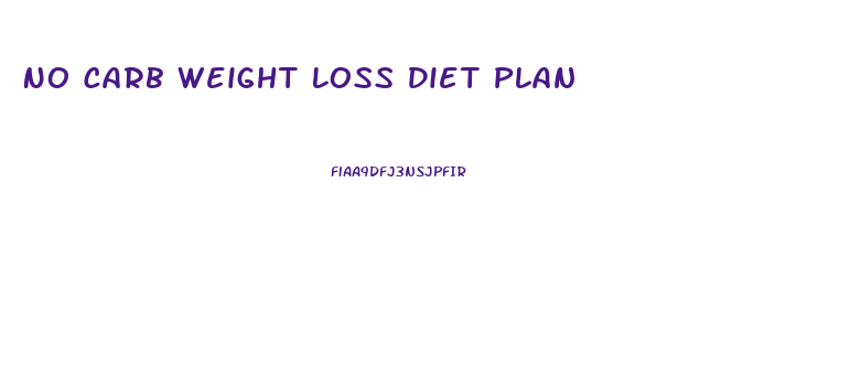 No Carb Weight Loss Diet Plan
