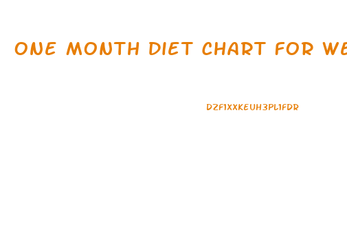 One Month Diet Chart For Weight Loss