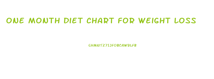 One Month Diet Chart For Weight Loss