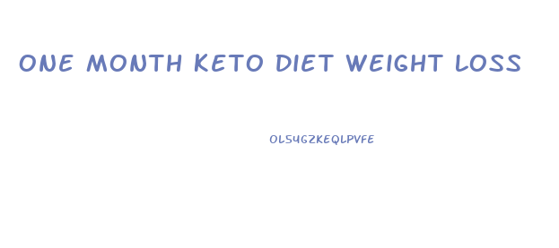 One Month Keto Diet Weight Loss