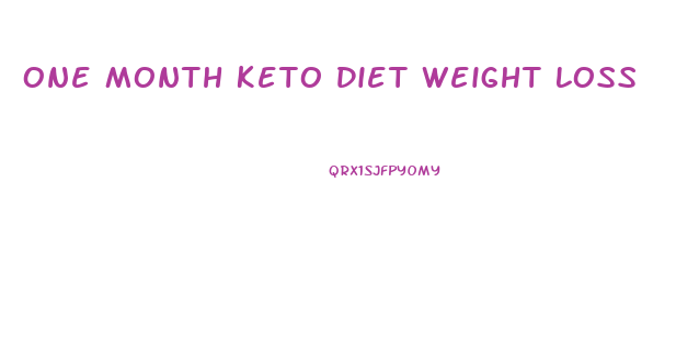One Month Keto Diet Weight Loss