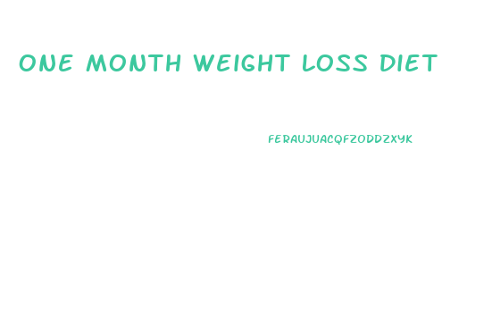 One Month Weight Loss Diet