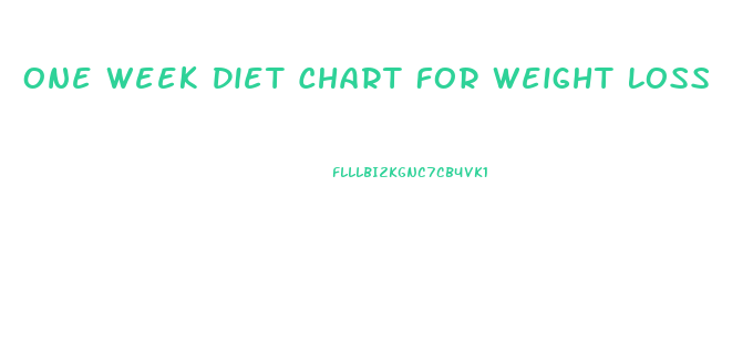 One Week Diet Chart For Weight Loss