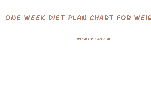One Week Diet Plan Chart For Weight Loss