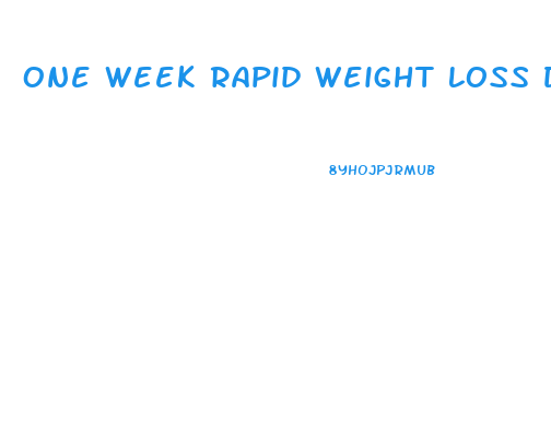 One Week Rapid Weight Loss Diet Plan