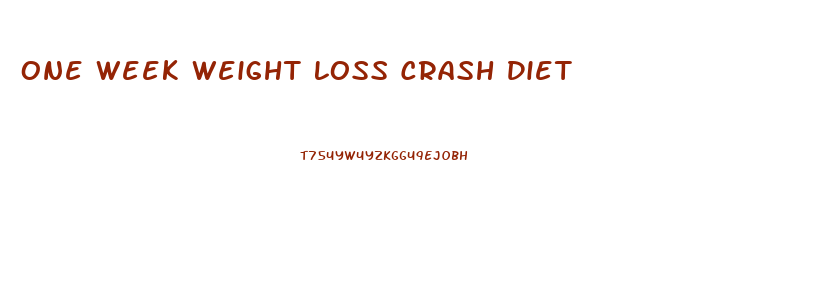 One Week Weight Loss Crash Diet