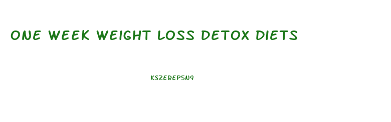 One Week Weight Loss Detox Diets