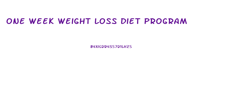One Week Weight Loss Diet Program