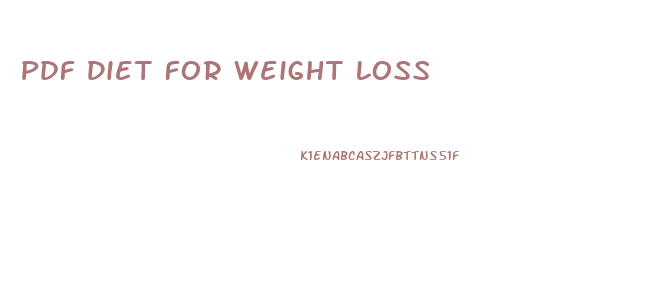 Pdf Diet For Weight Loss