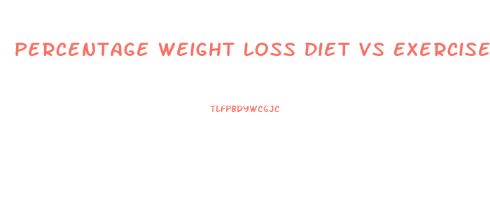 Percentage Weight Loss Diet Vs Exercise