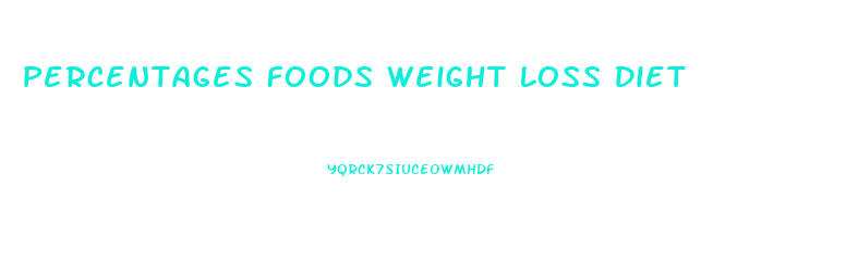 Percentages Foods Weight Loss Diet