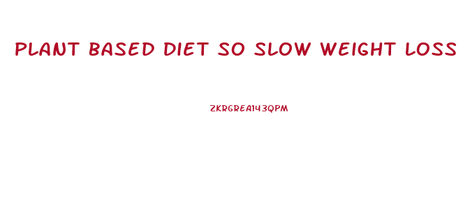 Plant Based Diet So Slow Weight Loss