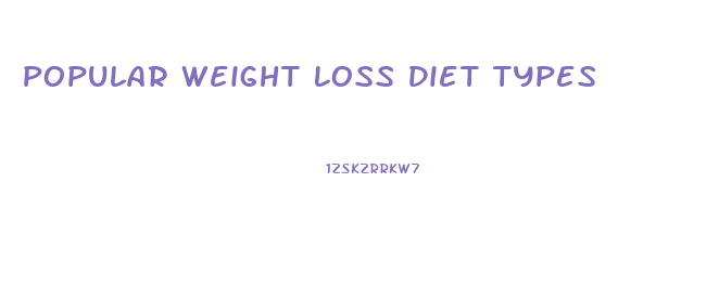 Popular Weight Loss Diet Types