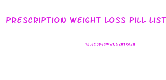 Prescription Weight Loss Pill List