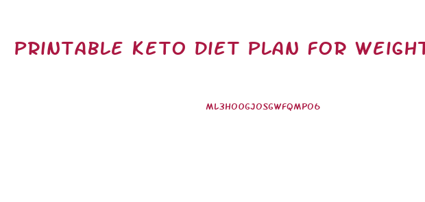 Printable Keto Diet Plan For Weight Loss